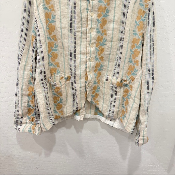 CP SHADES Women’s XL Dree Floral Striped Linen Blend Button Down Blazer Jacket - Picture 3 of 9